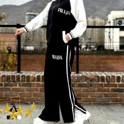 ست سوییشرت و شلوار کتان کش پرادا