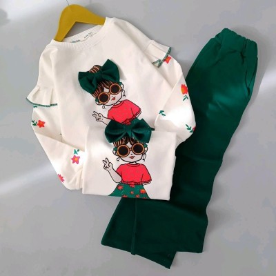 بلوز و شلوار دخترانه پاپیون به سر