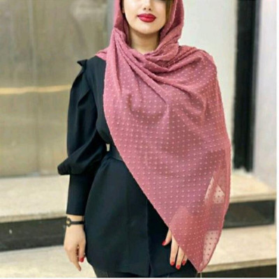 شال حریر اشکی قواره بلند منگوله دار عبیرشاپ-150366