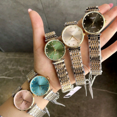 ساعت مچی زنانه مردانه بتد استیل رنگ ثابت و ضداب لونجین