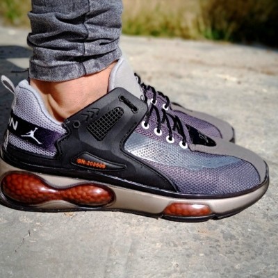 کتانی مردانه طوسی جردن 23 زیره کپسولی لیبل ویتنام