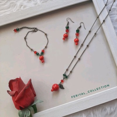 سرویس انار،گردنبند،گوشواره و دستبند یلدایی
