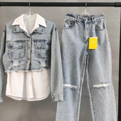 کت جین نیم تنه