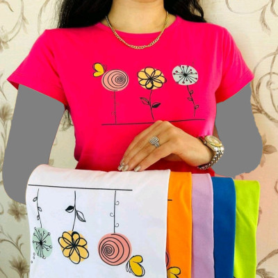 تیشرت قواره بزرگ نخ پنبه ترک زنانه و دخترانه بیگ سایز-131636