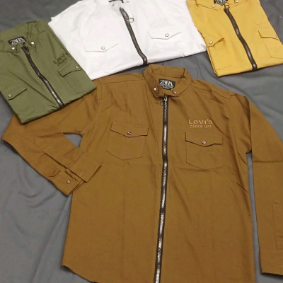 پیراهن کتان زیپی