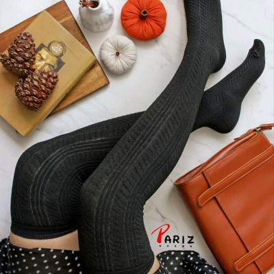 جوراب بافت برجسته تا بالای زانو با کیفیت عالی