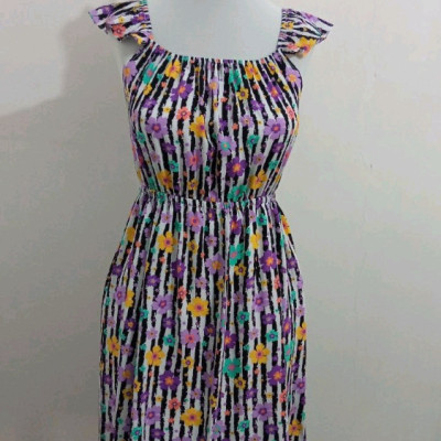 پیراهن روزمره زنانه نخی مدل مدل چیندار