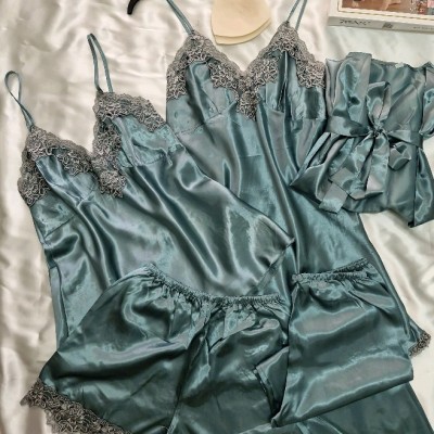 لباس خواب ساتن 5تیکه/ساتن درجه 2