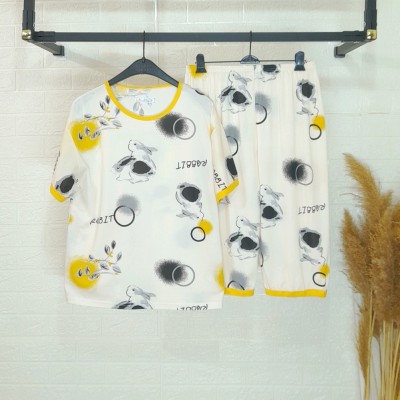 ست تیشرت و شلوارک دخترانه زنانه تمام چاپی نخ پنبه با ارسال رایگان