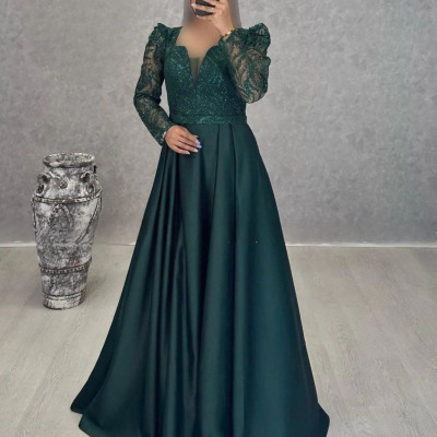 ماکسی مجلسی ساتن آمریکایی مدل فروغ - کد 194-155169