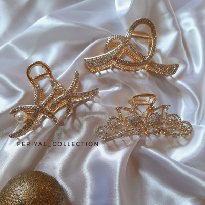 کلیپس فلزی مجلسی، نگینی در3طرح زیبا-148294