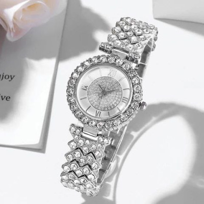 ساعت مچی زنانه بند استیل نگینی قفل دستبندی جینوا geneva