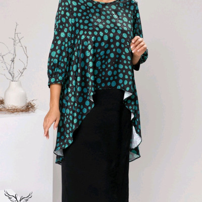 مانتو مجلسی کرپ مدل ست دو تکه سارافون و رویه-147772