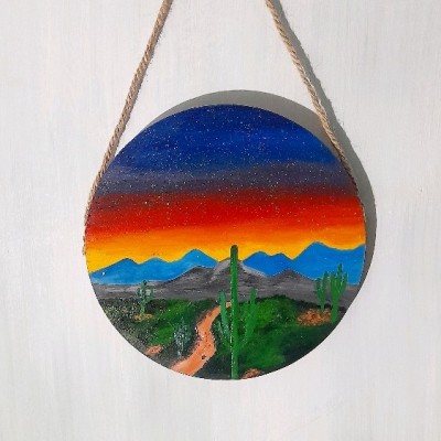 دیوار کوب چوبی طرح کاکتوس