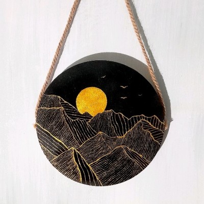 دیوار کوب چوبی کوه طلایی