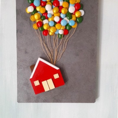 تابلو برجسته خانه چوبی