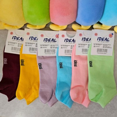 جوراب زنانه ورزشی ساده ساق کوتاه نخی