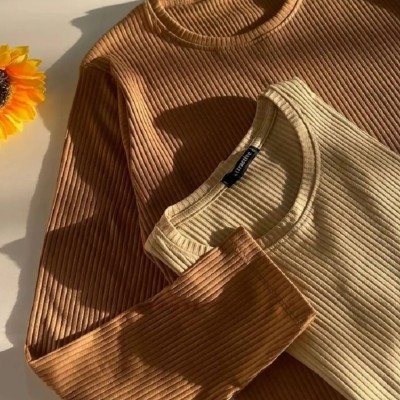 بلوز آستین بلند یقه گرد کرکره-146361