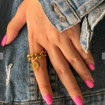 انگشتر استیل و رنگ ثابت کارتیر با آویز الیزابت