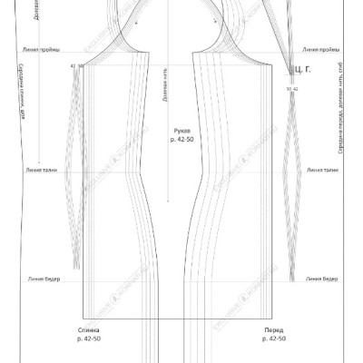 الگو آماده خیاطی بالاتنه و آستین سایز 42تا52 کاملا دقیق و استاندارد