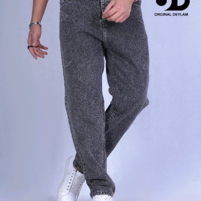 شلوار جین بوی فرند ذغالی نفتی