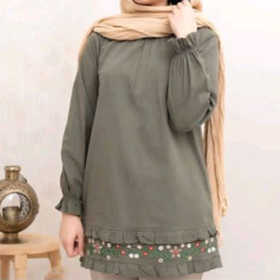 مانتو گلدوزی شده الیاف طبیعی جلوبسته قواره بزرگ