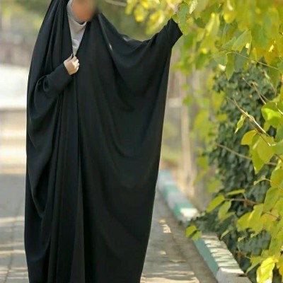 چادر بحرینی صدفی(عرض زیاد) کرپ حریر الاسود