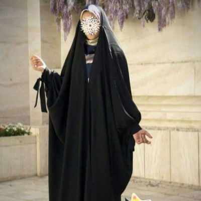 چادر جده پاپیونی کرپ حریر الاسود