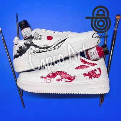 کتانی کاستوم اژدها و موج کاناگاوا ، مدل نایکی ایرفورس سفید اسپرت