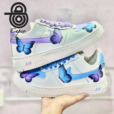 کتانی کاستوم پروانه بنفش و آبی مدل ایرفورس