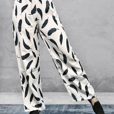 شلوار بگی زنانه طرح برگ