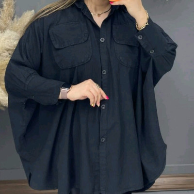 مانتو مجلسی الیاف مدل خفاشی بیگ سایز-134345