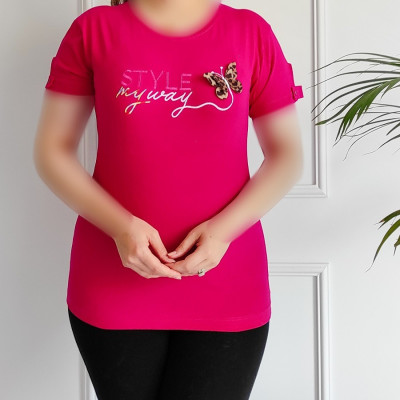 تیشرت زنانه طرح پروانه