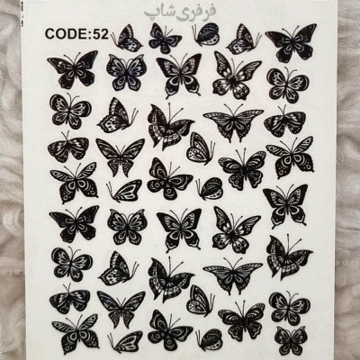 لنز ناخن طرح پروانه مشکی-152890