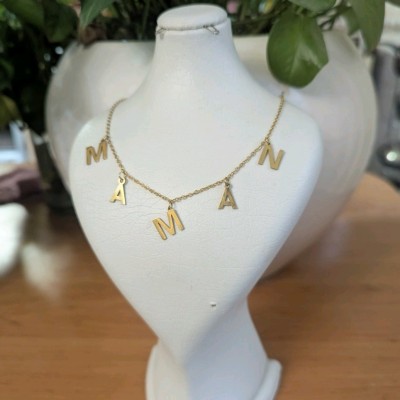 گردنبند مامان با حروف انگلیسی استیل