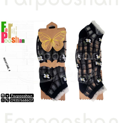 جوراب زنانه مدل شیشه ای گل دار - کد 4-01268 بسته 2 عددی-140819
