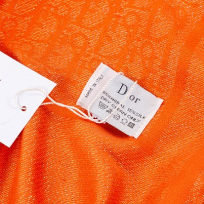 شال ابریشمی و پشمی رنگ نارنجی