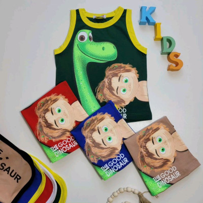 تاپ و شلوارک پسر و دایناسور