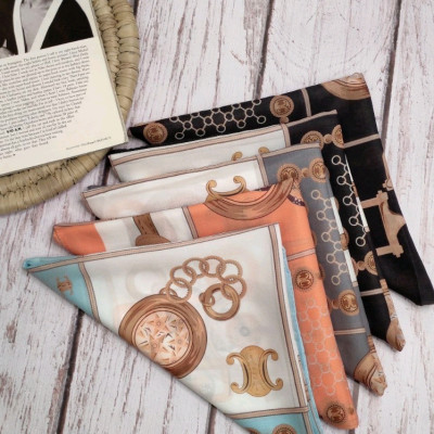 روسری مجلسی حریر نخ قواره کوچک گره ای