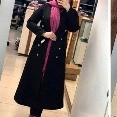 مانتو کتی زنانه کرپ مازراتی نخ تویست مدل مانتو کتی بلند-154156