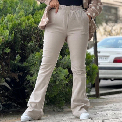 شلوار دمپا بوتکات کتان کش زنانه شیکلند-143404