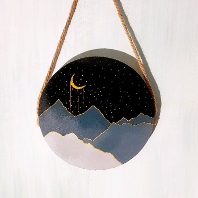 دیوار کوب چوبی طرح کوه