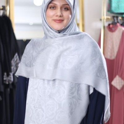 روسری ژاکارد طرح رز قوراه بزرگ 140 سانتی