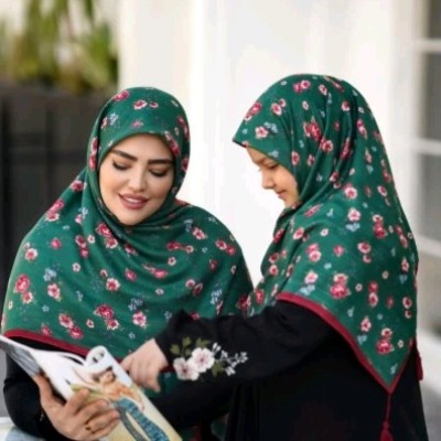 ست مادر دختری روسری گل ریز سبز