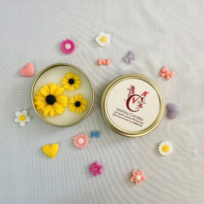 شمع قوطی گل آفتابگردان