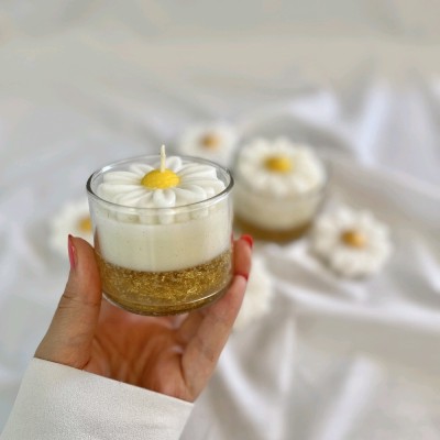 شمع شیشه ای ورق طلا