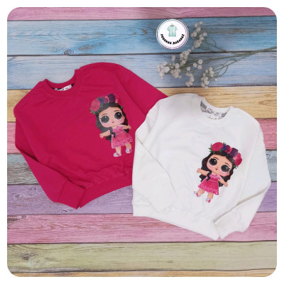 کراپ دخترانه آستین بلند فینگردار