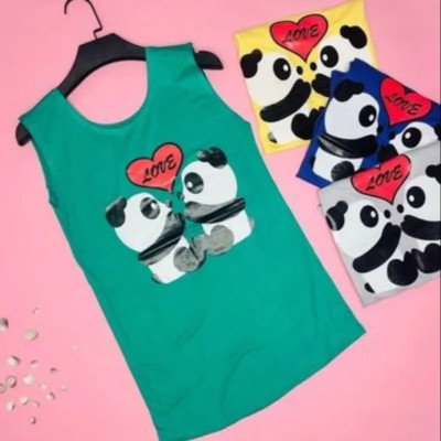 تاپ زنانه تاپ دخترانه رکابی دخترانه تاپ رکابی پاندا تاپ خنک تاپ کشی-140301