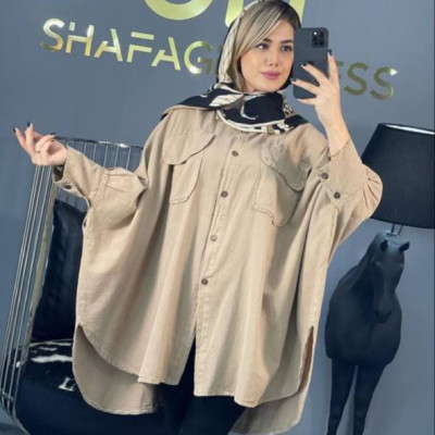 پانچو زنانه الیاف مدل مانتو پانچو الیاف طبیعی-138014