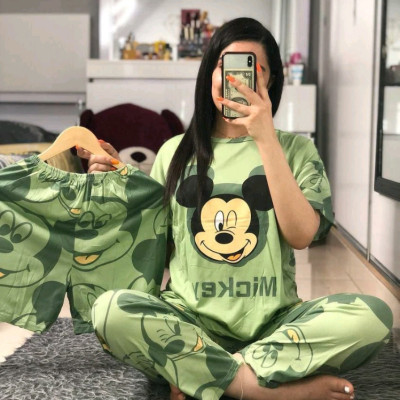 سه تیکه تیشرت وشلوار طرح دار راحتی-142292